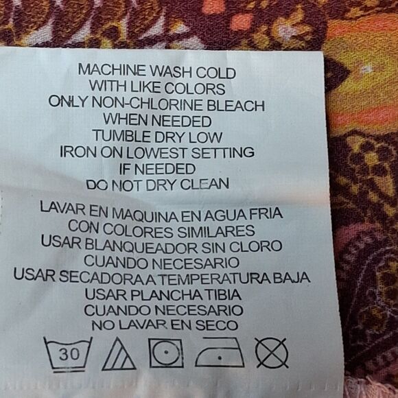 GB Gianni Bini Boho Floral Peplum Top Sz M Bell Sleeve V Neck Tunic Hippiechic - Picture 6 of 8